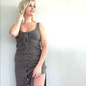 Button down midi dress.